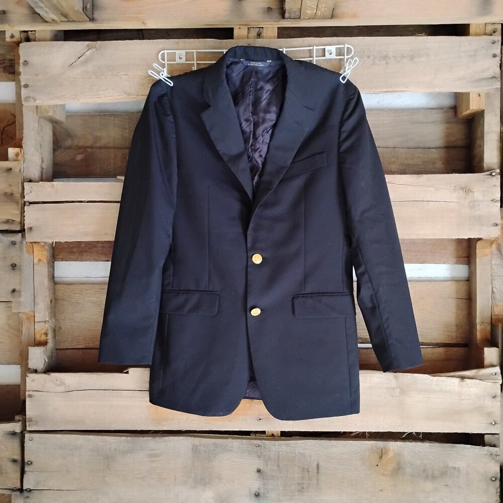 Vintage Mainline Brooks Brothers 1818 Milano Mens Navy Suit Jacket Sport Coat